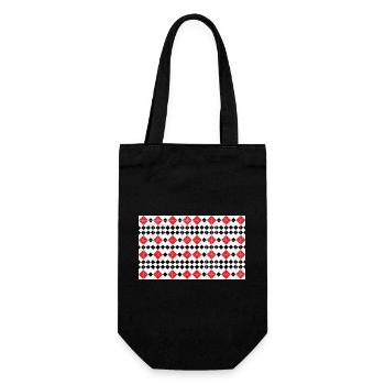 Geometric Red Diamond Stripes - Gift Bag for Bottles - black - Front