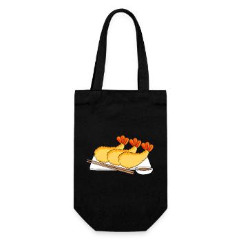 Krabbe Languste Meeresfrüchte Shrimp - Geschenkbeutel für Flaschen - Schwarz - Vorne