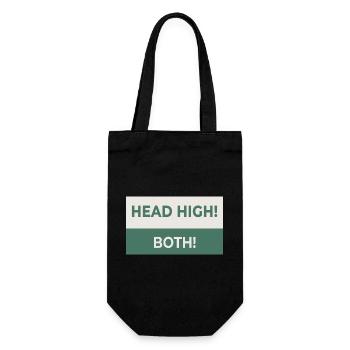 HEAD HIGH. BOTH. – Cheeky statement design - Gift Bag for Bottles - black - Front