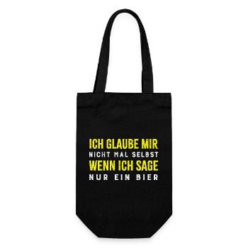 Nur ein Bier (glaub ich selbst nicht) - Geschenkbeutel für Flaschen - Schwarz - Vorne