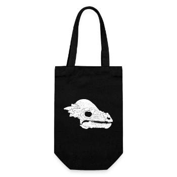 Pachycephalosaurus Fossil Schädel - Geschenkbeutel für Flaschen - Schwarz - Vorne