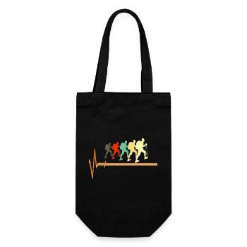 Retro-Wander-Heartbeat-Puls-Silhouette - Geschenkbeutel für Flaschen - Schwarz - Vorne