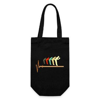 Bowling Heartbeat Pulse Retro Lifeline - Geschenkbeutel für Flaschen - Schwarz - Vorne