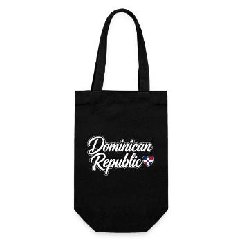 Dominican Republic Script with Flag Heart - Gift Bag for Bottles - black - Front