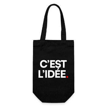 C’EST L’IDÉE | Expression humour minimaliste - Sac à bouteille - noir - Devant