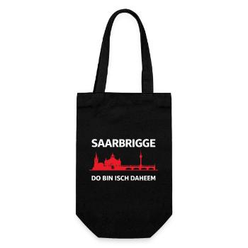 Saarbrigge Do Bin Isch Daheem Saarbrücken Skyline - Geschenkbeutel für Flaschen - Schwarz - Vorne