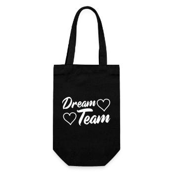 Dream team with hearts - Gift Bag for Bottles - black - Front