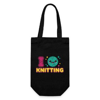 Kawaii Stricken Wolle Herz - Geschenkbeutel für Flaschen - Schwarz - Vorne