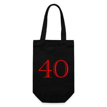 40. 40 YEARS. 40th ANNIVERSARY. 40 YEARS ANNIVERSARY. - Gift Bag for Bottles - black - Front