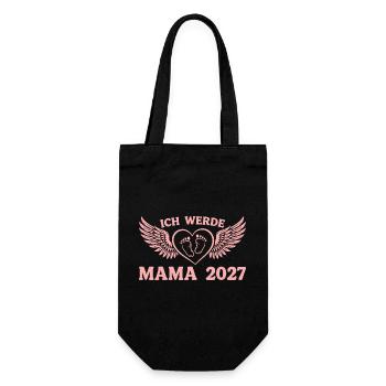 Ich werde Mama 2027 – Stolze werdende Mutter - Geschenkbeutel für Flaschen - Schwarz - Vorne
