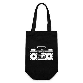 Retro Boombox Graphic Black & White - Gift Bag for Bottles - black - Front