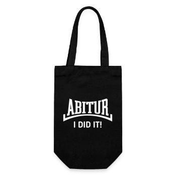 Abitur – I Did It! (Abiturient / Konkav / White) - Gift Bag for Bottles - black - Front