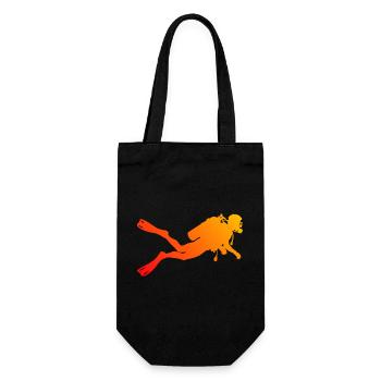 Gift idea for a diving fan with scuba diving - Gift Bag for Bottles - black - Front