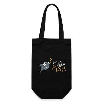 Dessin animé Drink Like a Fish - Sac à bouteille - noir - Devant