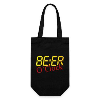 Beer o clock Funny Beer Saying Gift - Gift Bag for Bottles - black - Front