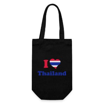 I love Thailand - Ich liebe Thailand - Geschenkbeutel für Flaschen - Schwarz - Vorne