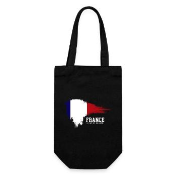Frankreich Flagge Brush Pride - Geschenkbeutel für Flaschen - Schwarz - Vorne