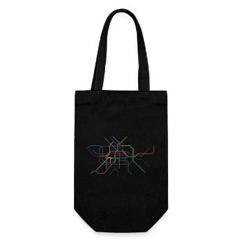 Abstract Minutine Section Line Art - Gift Bag for Bottles - black - Front