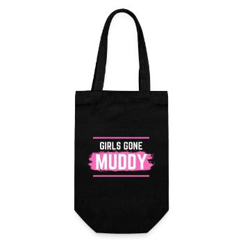 Muddy run shirt mud Matsch Lauf girl Team obstacle - Geschenkbeutel für Flaschen - Schwarz - Vorne