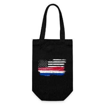 Grunge Flag Brushstroke Americana - Gift Bag for Bottles - black - Front