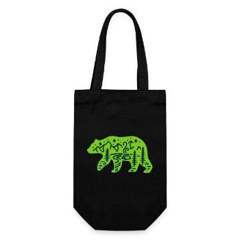 Nature totem green bear - Gift Bag for Bottles - black - Front