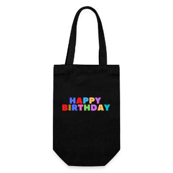 Happy Birthday Birthday Greeting Birthday Gift - Gift Bag for Bottles - black - Front