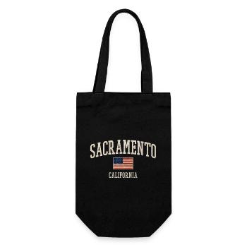 Sacramento Americana Flag Design - Geschenkbeutel für Flaschen - Schwarz - Vorne