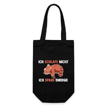 Ich Schlafe Nicht Ich Spare Energie Roter Panda - Geschenkbeutel für Flaschen - Schwarz - Vorne