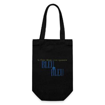 Blue Flower Bloom in French Typography - Gift Bag for Bottles - black - Front