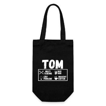 Tom - Geschenkbeutel für Flaschen - Schwarz - Vorne