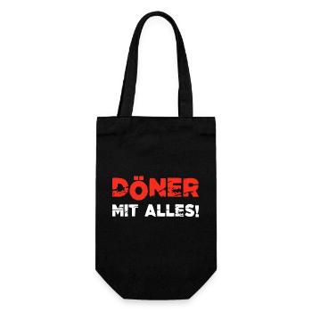 Döner mit alles Döner Kebab - Geschenkbeutel für Flaschen - Schwarz - Vorne