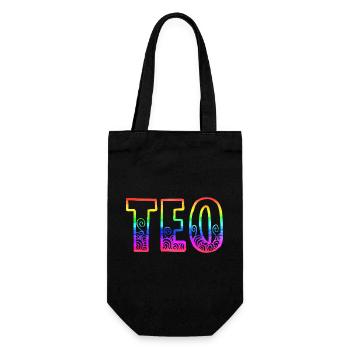 teo rs regenbogen - Geschenkbeutel für Flaschen - Schwarz - Vorne