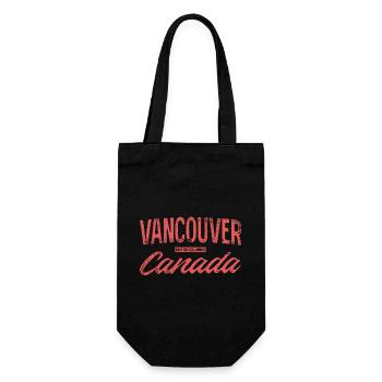 Vancouver, Canada, Vintage Print - Sac à bouteille - noir - Devant