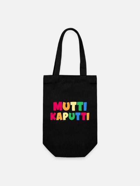 Mama "mutti kaputti" superMom - Geschenkbeutel für Flaschen - Schwarz