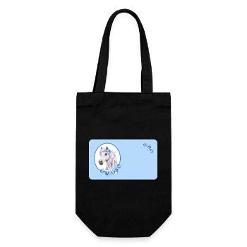 Cheval blanc - Roses bleu clair | Personnalisable - Sac à bouteille - noir - Devant