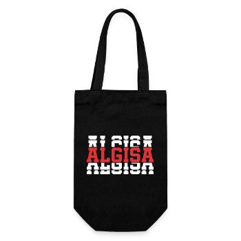 Algisa t-shirt t-shirt gift idea stacked text - Gift Bag for Bottles - black - Front
