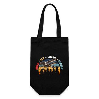 Model Maker Model Airplane RC Tarpaulin Flying Fun - Gift Bag for Bottles - black - Front