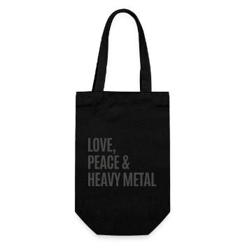 Love Peace & Heavy Metal - Geschenkbeutel für Flaschen - Schwarz - Vorne