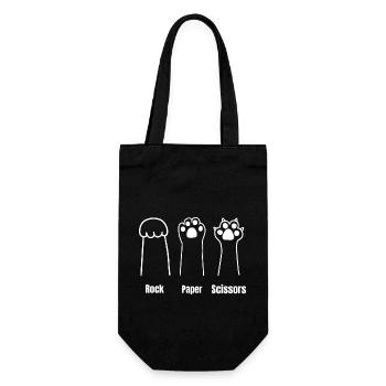 Cat Paws Rock Paper Scissors Game Cat Mom - Gift Bag for Bottles - black - Front