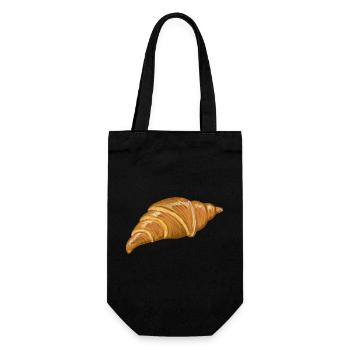 Golden Croissant Sunrise Illustration - Gift Bag for Bottles - black - Front