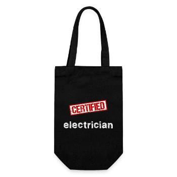 Elektriker - Geschenkbeutel für Flaschen - Schwarz - Vorne