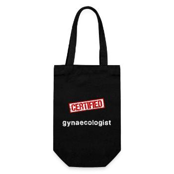 Frauenarzt - Geschenkbeutel für Flaschen - Schwarz - Vorne