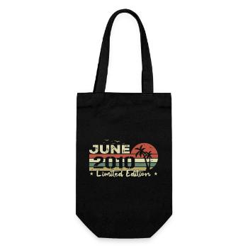 14. Juni Jubiläum Geboren 2010 Vibe Vintage - Geschenkbeutel für Flaschen - Schwarz - Vorne