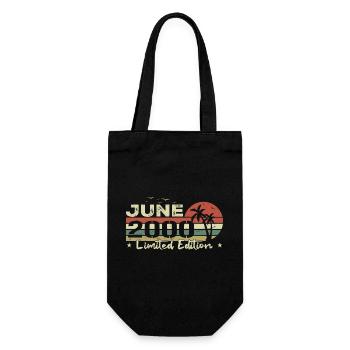 June 24th Anniversary Born 2000 Vibe Vintage - Gift Bag for Bottles - black - Front