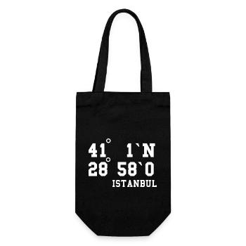 Istanbul Koordinaten Türkei Urlaub Idee - Geschenkbeutel für Flaschen - Schwarz - Vorne