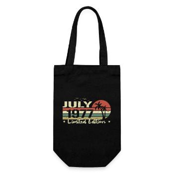 July 47th Anniversary Vintage Born 1977 Vibe - Gift Bag for Bottles - black - Front