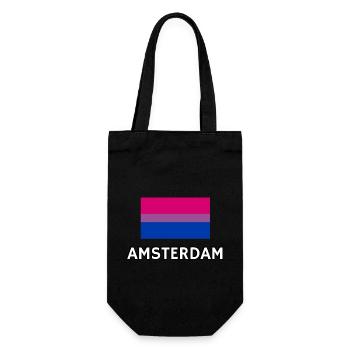 Bi Pride Flagge Amsterdam - Geschenkbeutel für Flaschen - Schwarz - Vorne