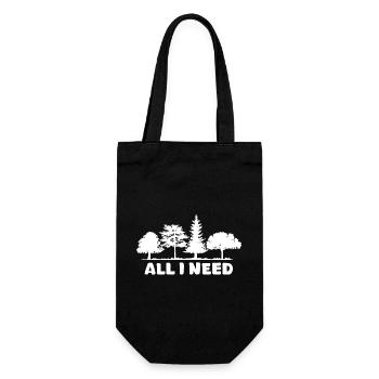 Bäume all i need Wald Natur Outdoor Symbol Logo - Geschenkbeutel für Flaschen - Schwarz - Vorne