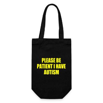 please be patient i have autism - Geschenkbeutel für Flaschen - Schwarz - Vorne