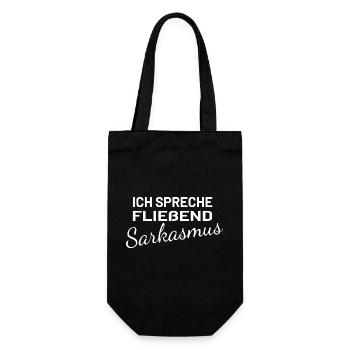 Ich spreche fließend Sarkasmus - Geschenkbeutel für Flaschen - Schwarz - Vorne